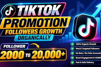 manage tiktok marketing and promotion for organic followers growth