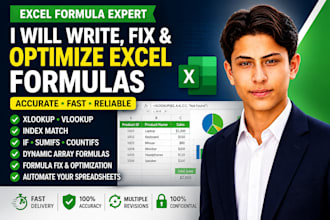 write, fix and automate excel formulas and functions