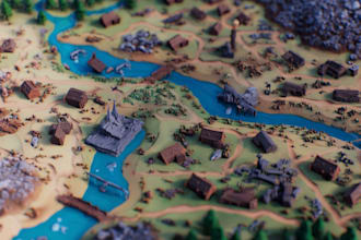 make your illustrate a detailed fantasy map arts