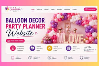 create wix ballon artist ballon decor party planner website