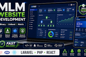 develop MLM website, MLM software, affiliate system, referral website with admin
