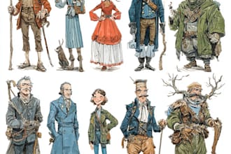 whimsical watercolor character illustrations