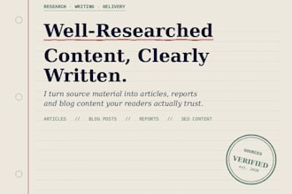 research and write high quality articles