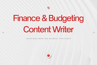 write finance and business blog content for your website