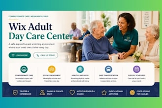design wix adult day care center senior care day care website