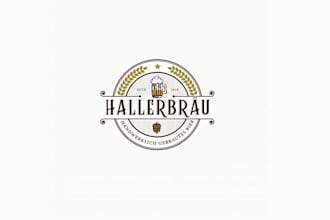 design craft brewed beer label logo
