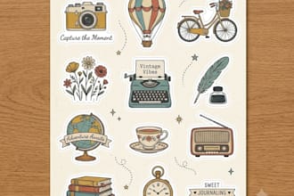 design cute stickers for your journal, notebook, and planner