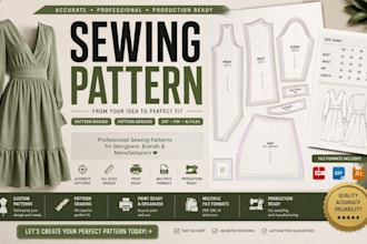 sewing pattern, pattern grading, cad pattern, dxf files