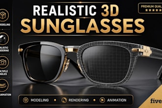create realistic 3d sunglasses models and photorealistic renders