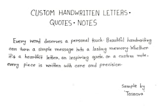 write beautiful handwritten letters, notes, quotes and messages