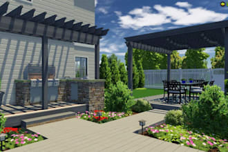 design your backyard, garden, and landscape with 3d rendering