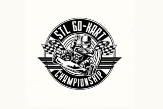 design go kart race championship belt logo
