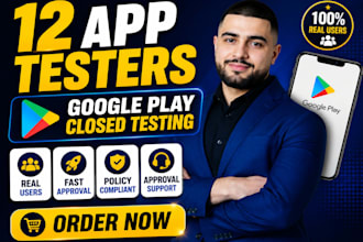 provide 12 google play closed testing app testers for android app 12 app tester