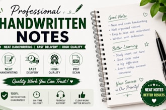 create neat handwritten academic notes and documents