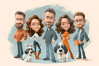 draw a funny caricature of your friends or a loved