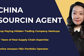 be your china sourcing agent for amazon fba or shopify