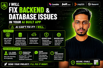 fix backend and database issues in your lovable bolt or replit app
