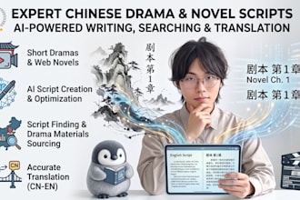 write, find or translate chinese web drama, short drama and novel scripts