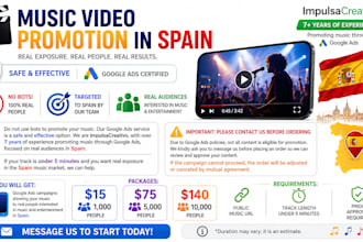 music video promotion in the spain with google ads