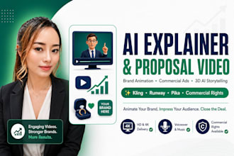 create 3d ai animation explainer video proposal cartoon commercial ad
