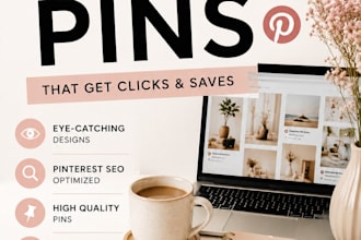 manage your pinterest account and design canva pins with SEO