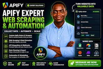 connect apify web scraping to zapier, make or airtable and API integration