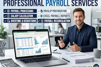 process payroll, salary sheets and employee payroll reports