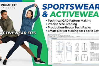 do professional sportswear pattern making and tech pack