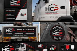 modern vehicle stickers for construction brands
