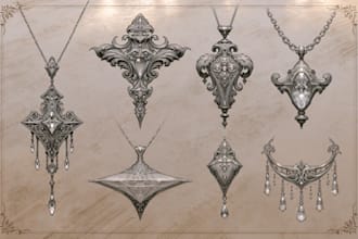 draw and design jewelry sketches with 2d