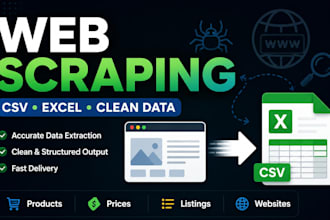 build a custom web scraper and export data to CSV or excel