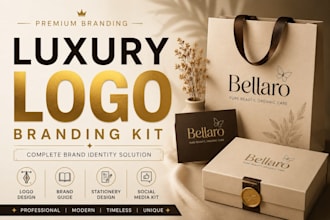 design luxury logo, brand identity, branding kit and complete branding package