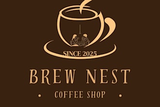 design a modern coffee shop and cafe logo