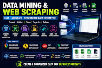 do data mining, web scraping, data extraction and web research for lead