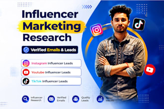 research find instagram youtube tiktok influencer email leads list for marketing
