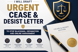 draft cease and desist letter for blackmail defamation harassment online threats