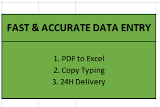 do fast and accurate data entry and copy typing in excel