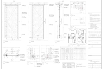 technical door shop drawing, for prodution fabircations and approvals