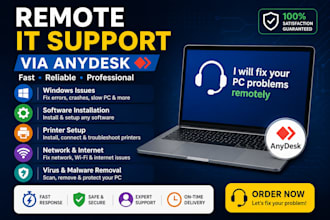 provide remote IT support remotely via anydesk
