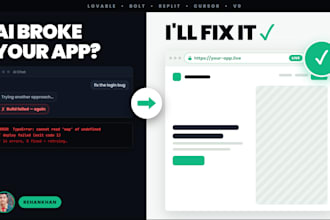 fix vibe coding bugs and deploy lovable, bolt, replit, cursor ai app