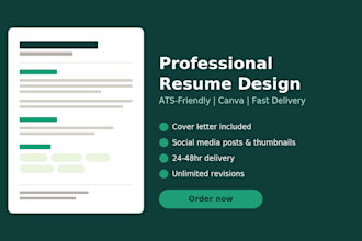 design a professional ats friendly resume, cover letter, and social media posts