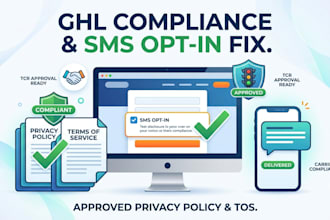 fix gohighlevel website compliance privacy policy footers and SMS opt in forms