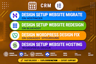 design wordpress website, migrate, redesign website hostinger, bluehost, godaddy
