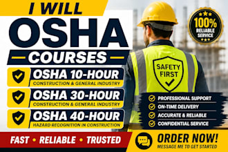 osha 10, 30, and 40 hour general industry and construction