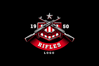 design a bold machine gun shot bullet logo