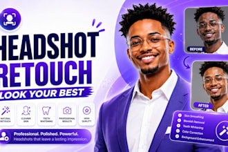 do natural headshot retouching for linkedin, cv and executive profiles