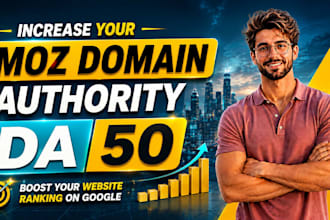 increase high rating  moz da 50 plus with white hat SEO