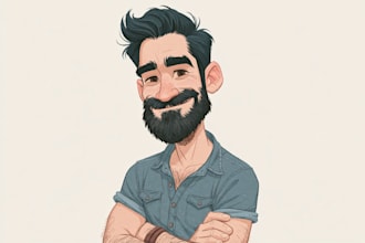 draw you as a  cartoon caricature in a custom background