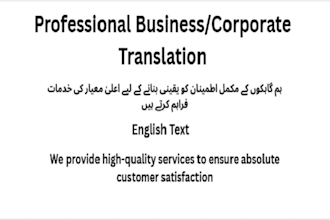 do manually  english to urdu translation and transcription