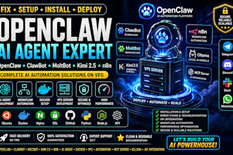 fix setup install openclaw clawbot moltbot kimi 2 5 n8n ai agent on vps